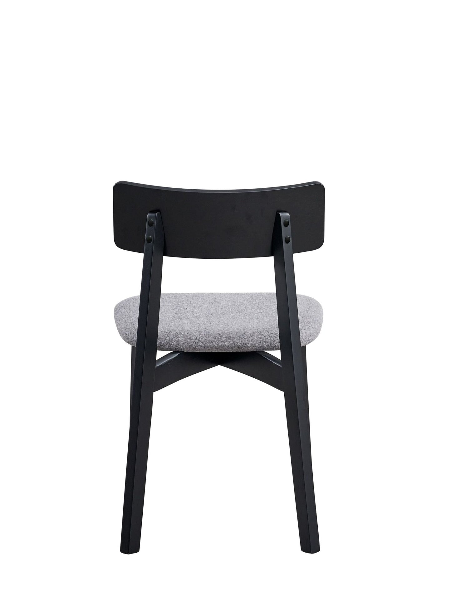 Real Gray Linen & Black Finish Side Chair (Set of 2) - 1st Choice Furniture Direct