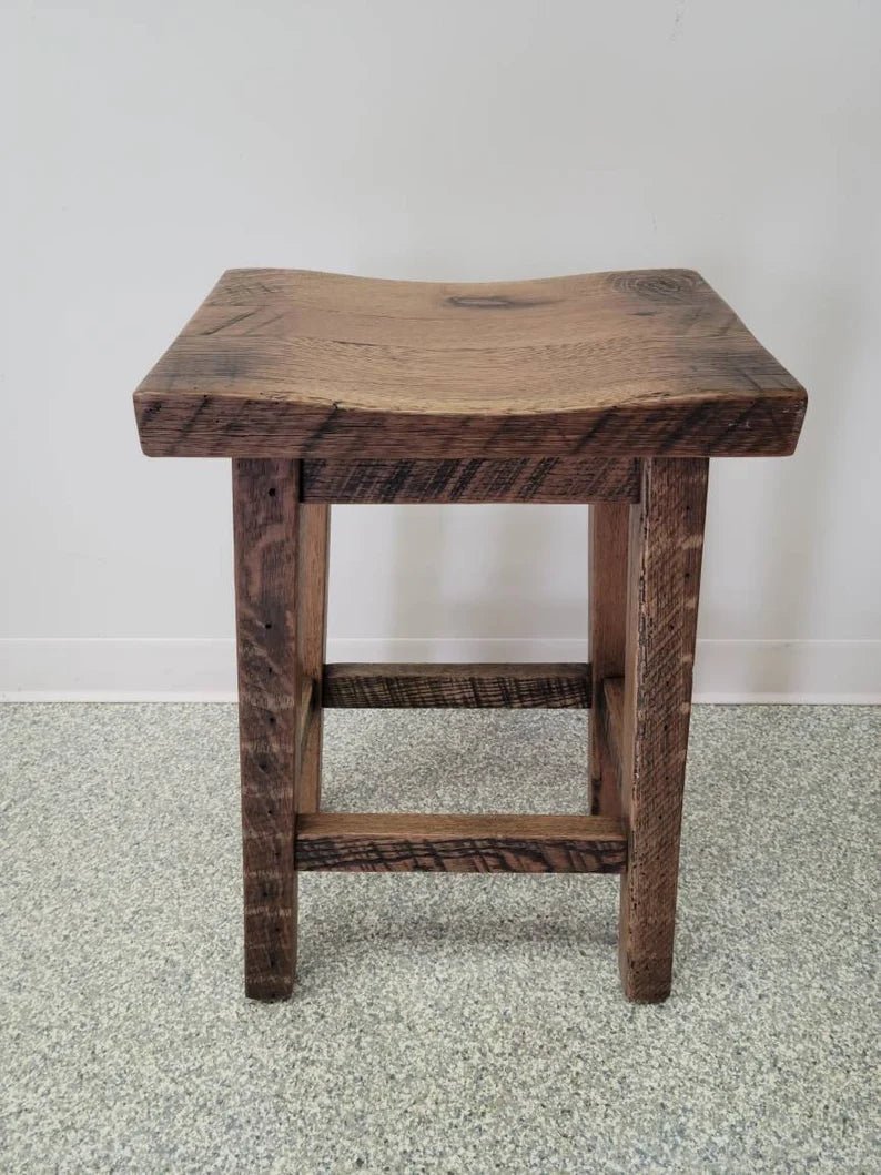 Reclaimed Barnwood Bar Stool – 24 or 30 Inch Height - 1st Choice Furniture Direct
