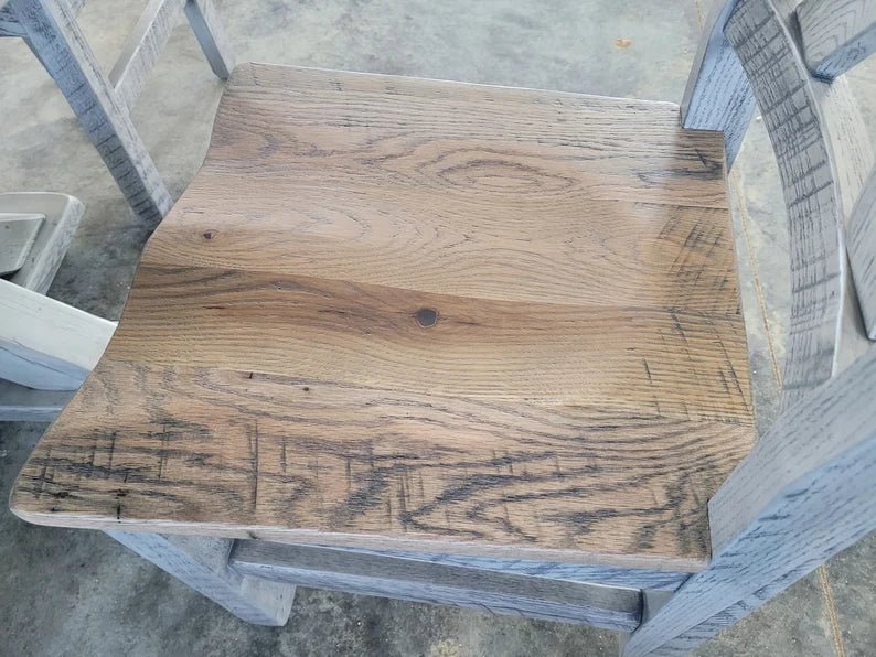 Reclaimed Barnwood Round Dining Table Set – Amish Solid Wood Table with 4 Chairs - 1st Choice Furniture Direct