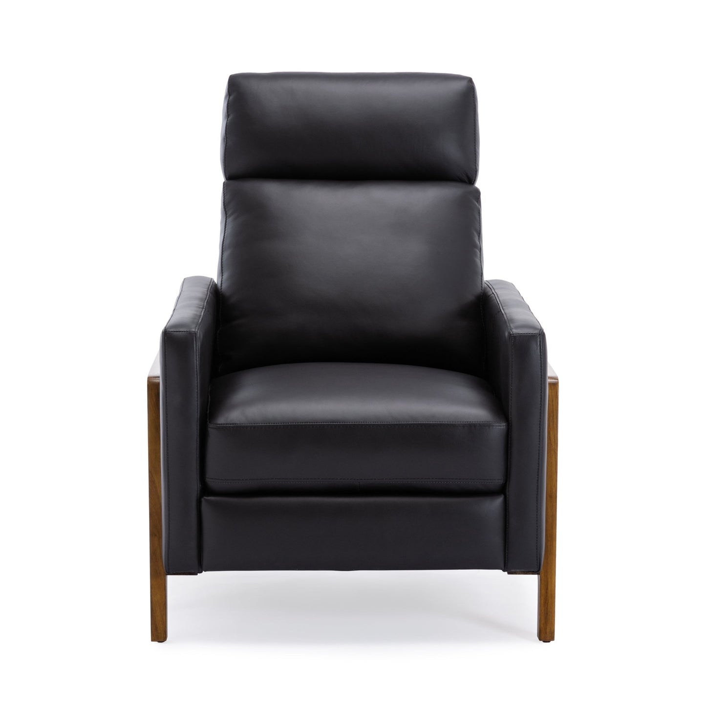 Richland Top Grain Leather Push Back Recliner Chair - Black - 1st Choice Furniture Direct