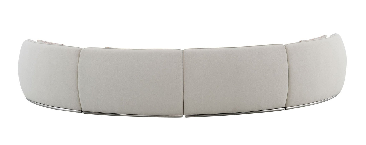 Sahara Beige Boucle Sectional Sofa W/3 Pillows - 1st Choice Furniture Direct