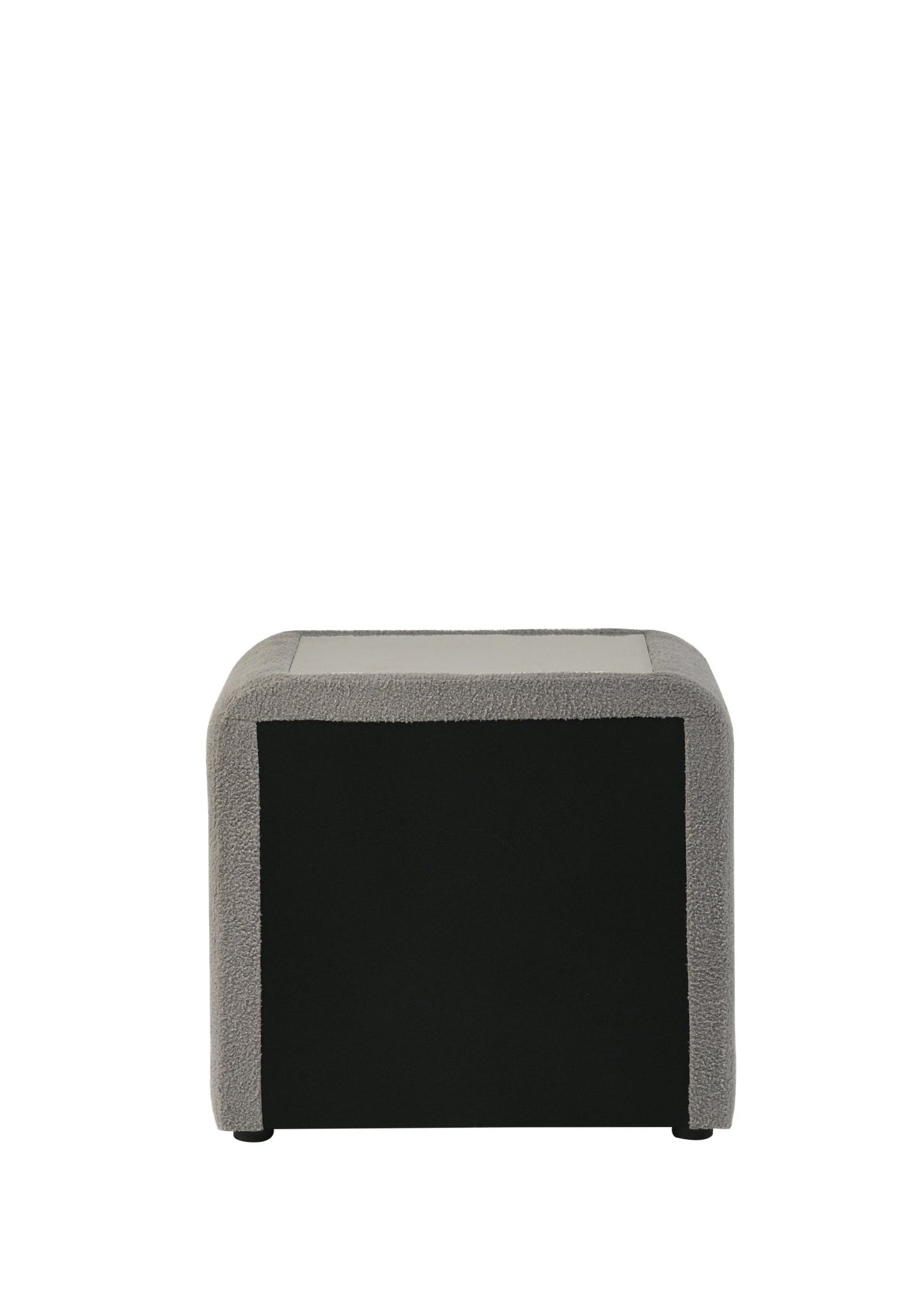 Shelyn Gray Teddy Sherpa & Chrome Nightstand - 1st Choice Furniture Direct
