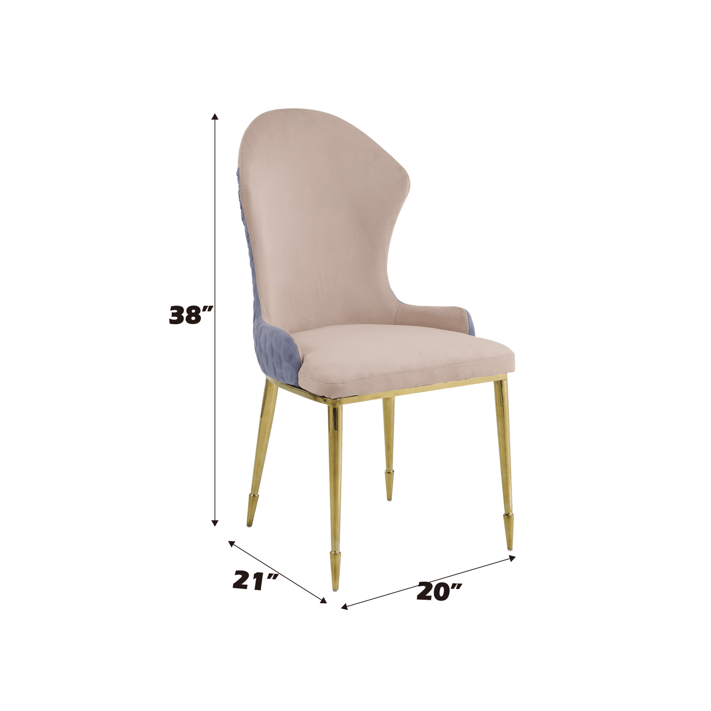 Tan Upholstered Dining Chair with Gold Stainless Steel Legs - 1st Choice Furniture Direct