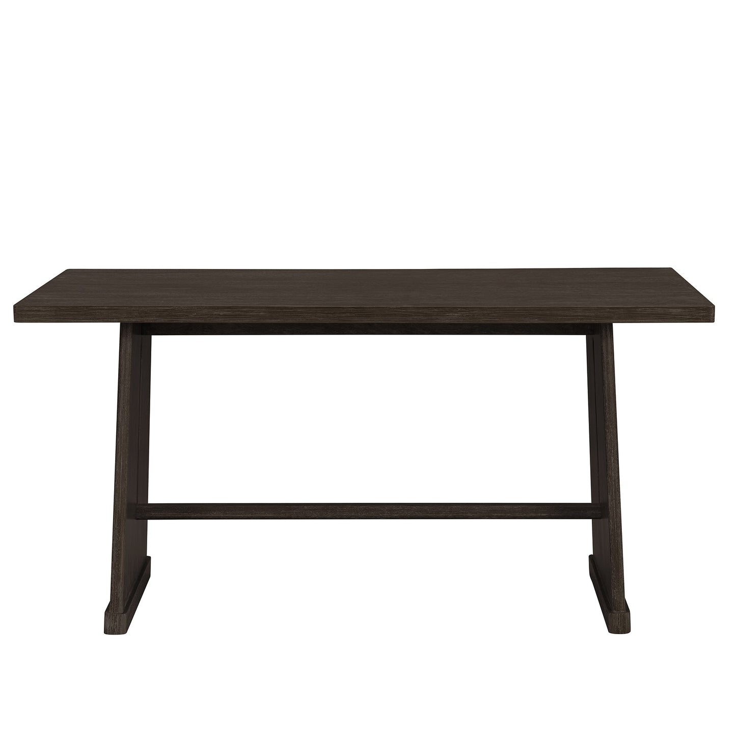 TREXM 6 - Piece Rustic Farmhouse Dining Table Set with Wire Brushed Design, Rectangular Dining Table with Trapezoid Legs, 4 Upholstered Linen Chairs & 1 Padded Bench for Dining Room & Kitchen (Espresso) - 1st Choice Furniture Direct