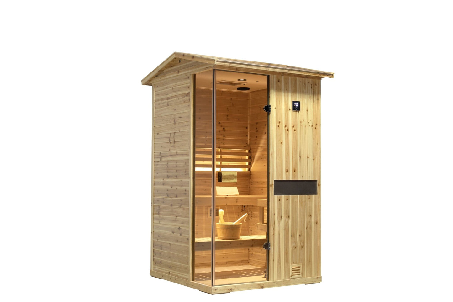 Two-person outdoor wooden steam sauna room - 1st Choice Furniture Direct