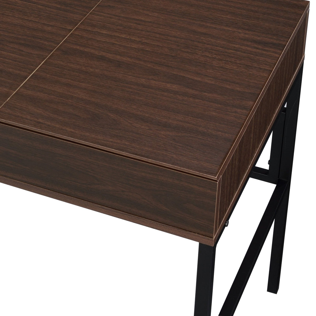 Verster Oak & Black Finish Writing Desk W/USB - 1st Choice Furniture Direct