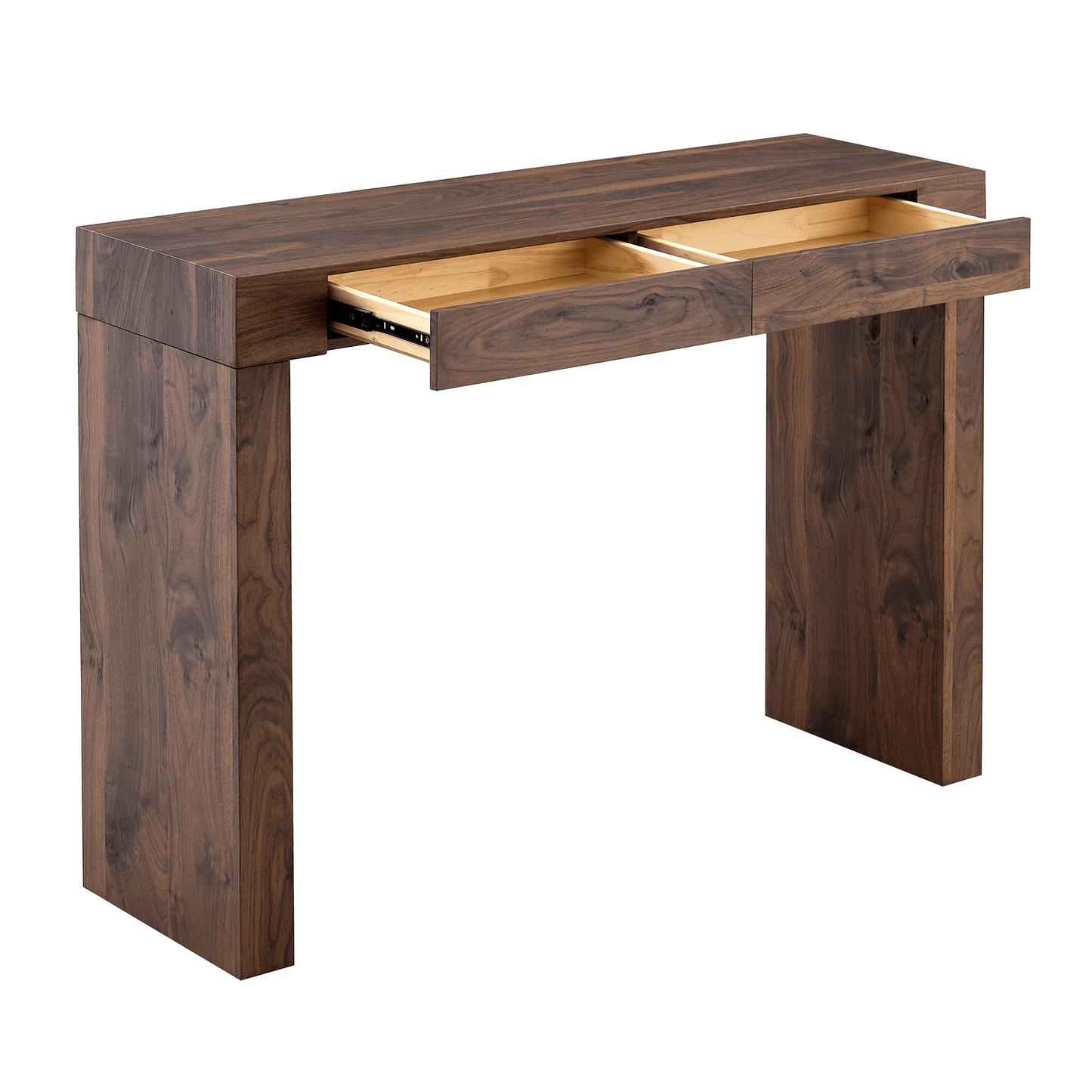 Walnut Bar Table with Storage Drawers | Modern Console Table - 1st Choice Furniture Direct