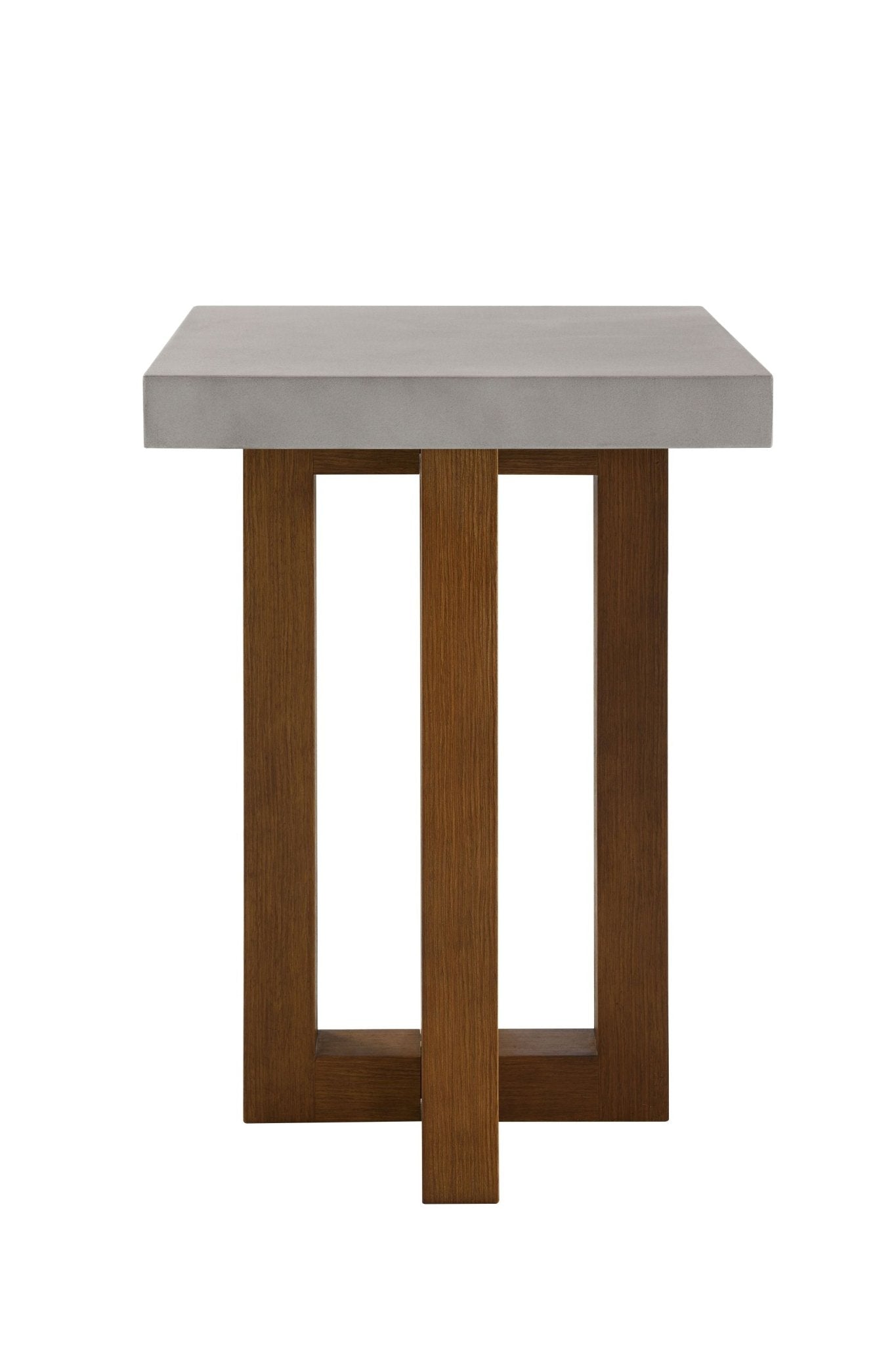 Walnut End Table with Faux Concrete Top - 1st Choice Furniture Direct
