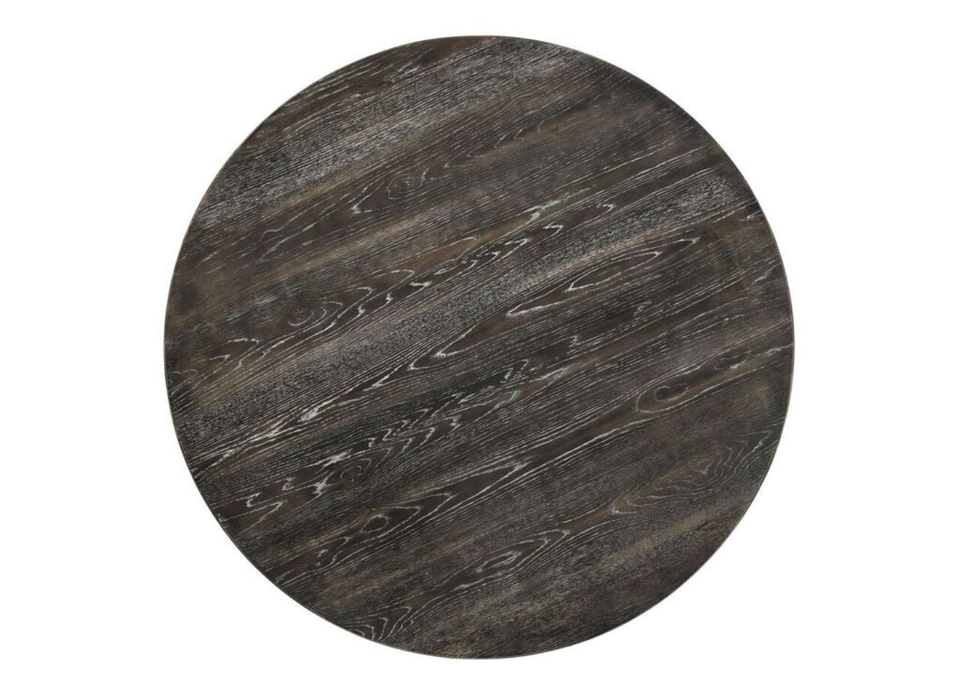 Weathered Gray Round Dining Table with Pedestal Base - 1st Choice Furniture Direct