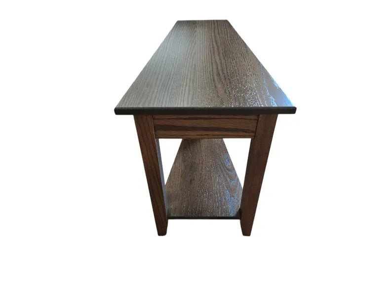 Wedge End Table With Storage Under Top, Made of Solid Red Oak - 1st Choice Furniture Direct