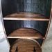 Whiskey Barrel Hutch with Burnt Hickory Shelves | Authentic Bourbon Barrel Display Cabinet - 1st Choice Furniture Direct