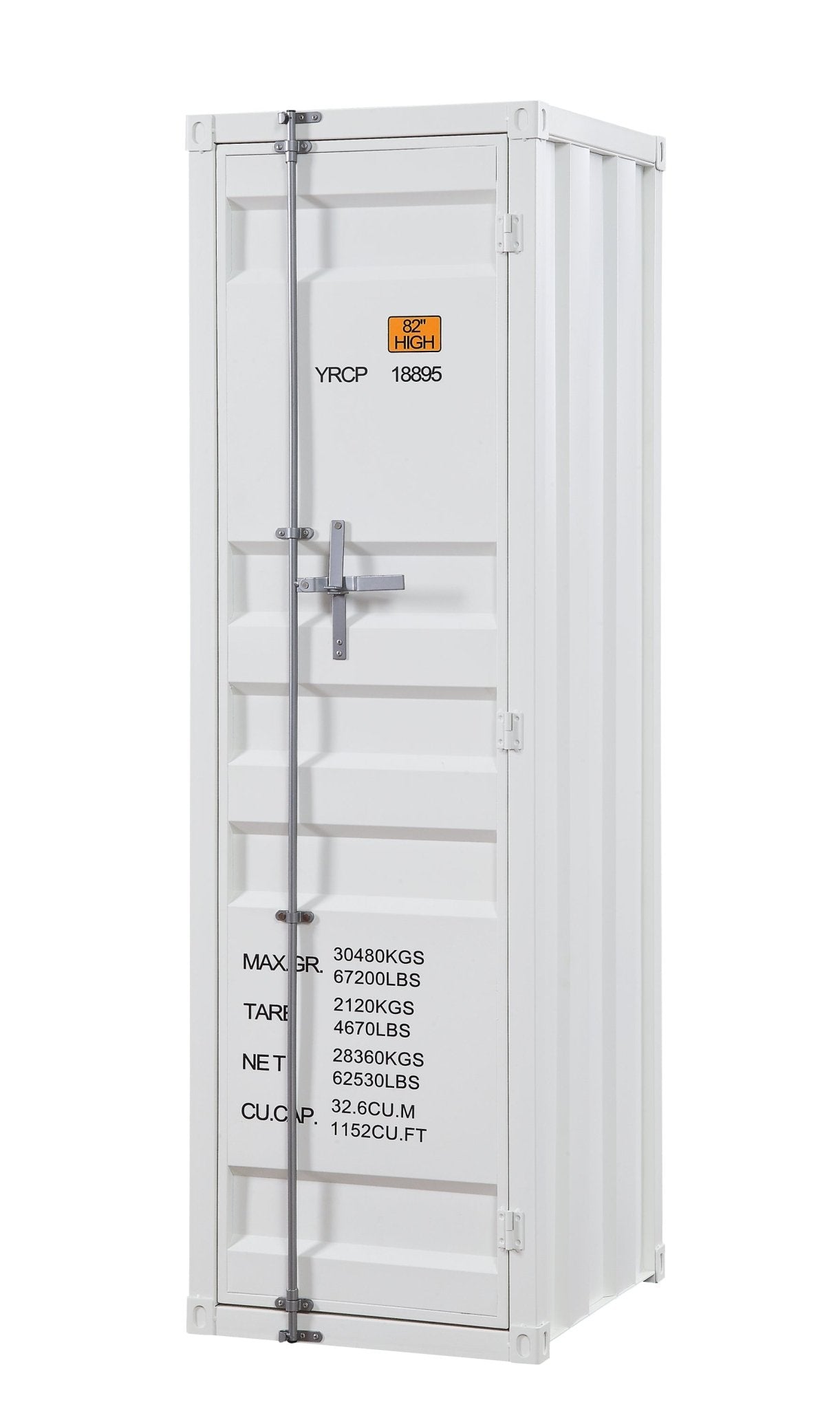 White Industrial Metal Wardrobe Cabinet - 1st Choice Furniture Direct