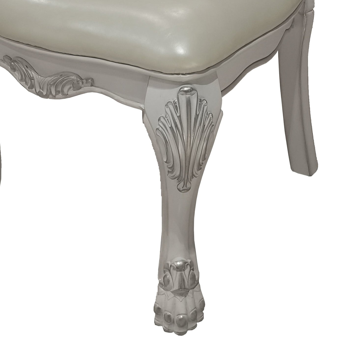 White Tufted Upholstered Dining Arm Chair - 1st Choice Furniture Direct