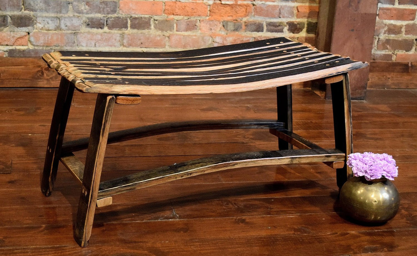 William Sheppee Premium Whiskey Rustic Stave Shooter's Bench - SHO040 - 1st Choice Furniture Direct