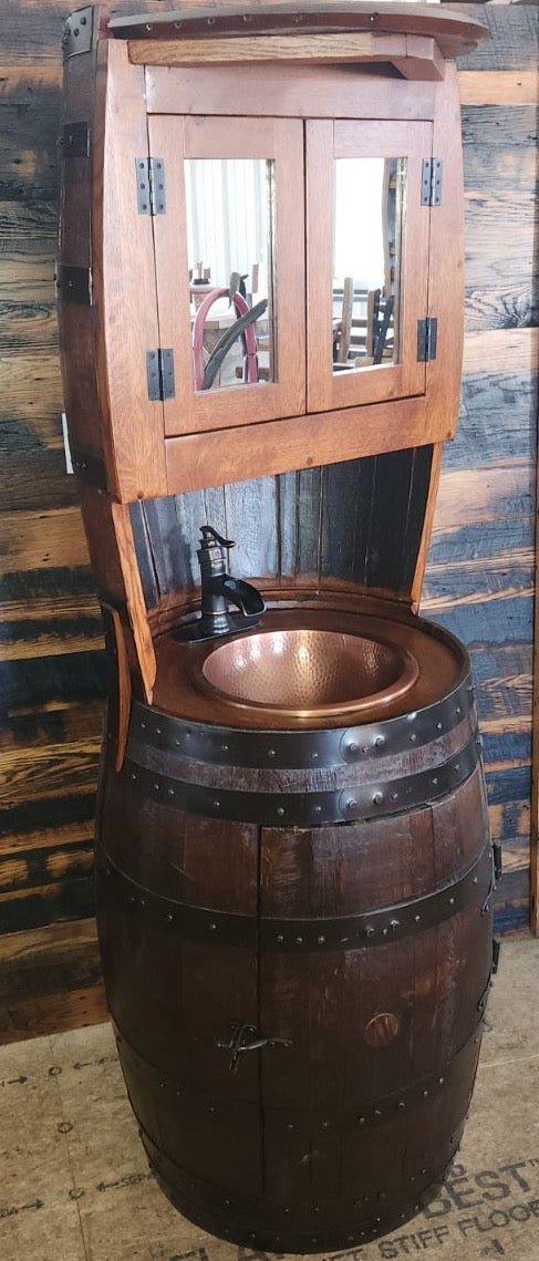 William Sheppee Rustic Premium Quality Whiskey Barrel Vanity - SHO133 - 1st Choice Furniture Direct