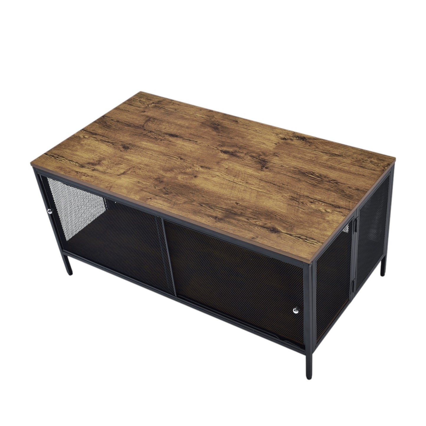 Winam Antique Oak & Black Finish Coffee Table - 1st Choice Furniture Direct
