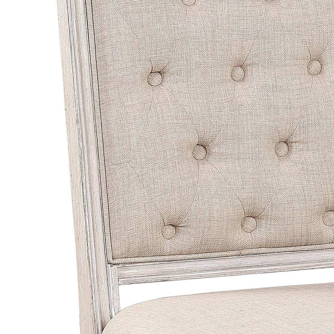 Wynsor Fabric & Antique Champagne Finish Side Chair(Set of 2) - 1st Choice Furniture Direct