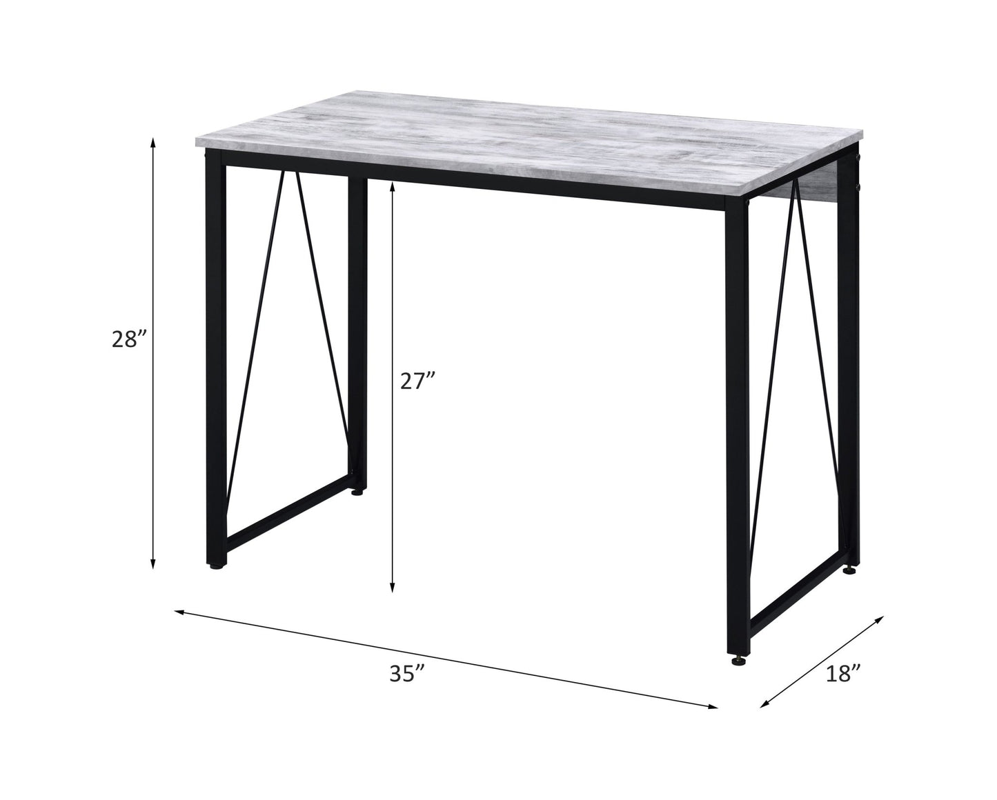 Zaidin Antique White& Black Finish Writing Desk - 1st Choice Furniture Direct