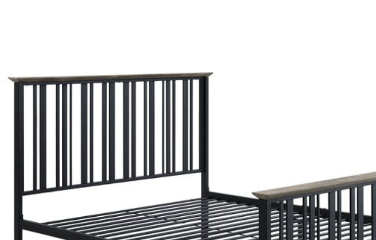 Zudora Antique Oak & Black Finish Full Bed - 1st Choice Furniture Direct