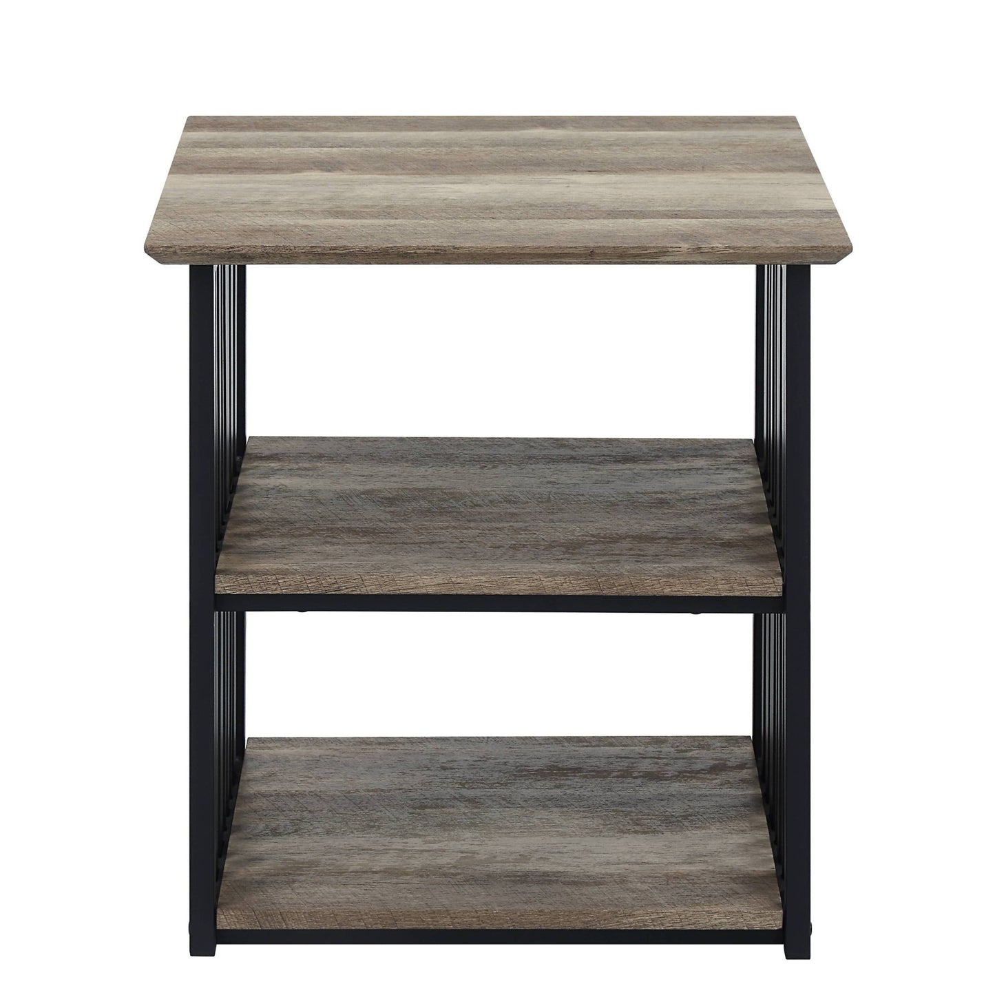 Zudora Antique Oak & Black Finish Nightstand - 1st Choice Furniture Direct