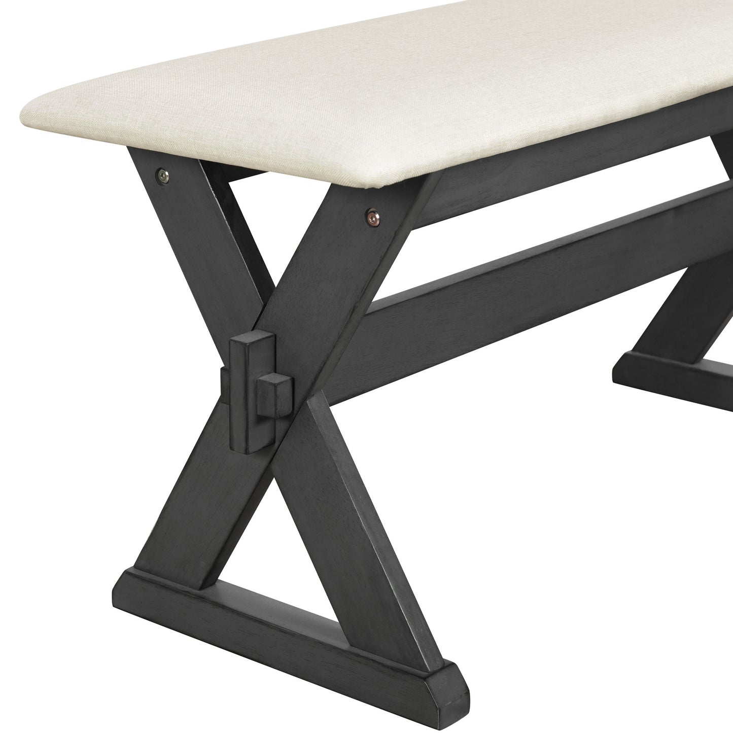 1st Choice Modern 6-Piece Rectangular Rustic Dining Table Set Furniture