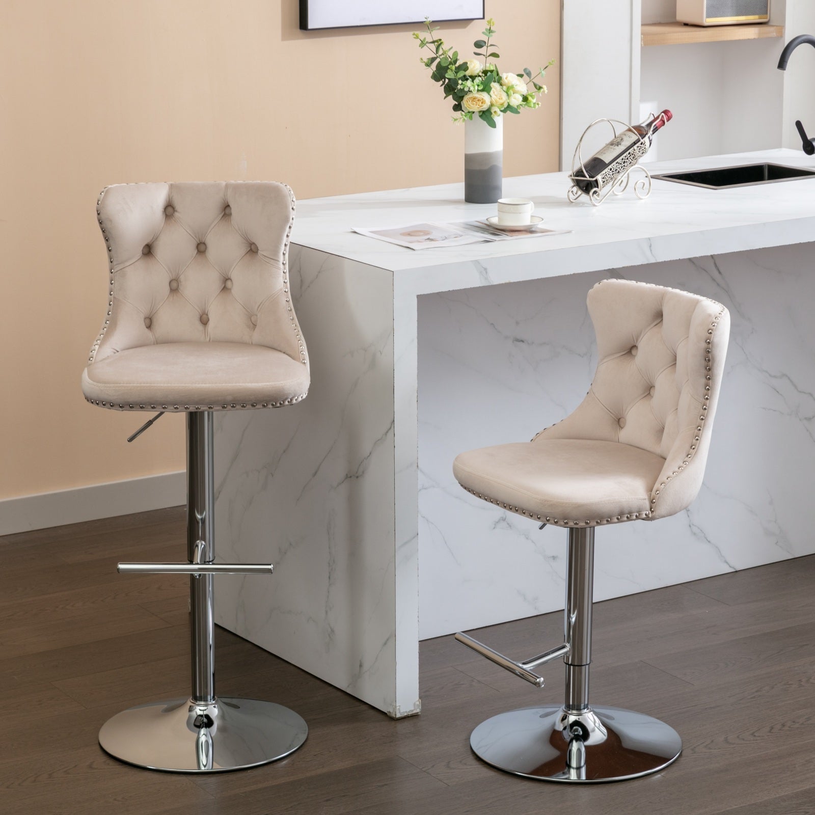 Velvet black bar discount stools