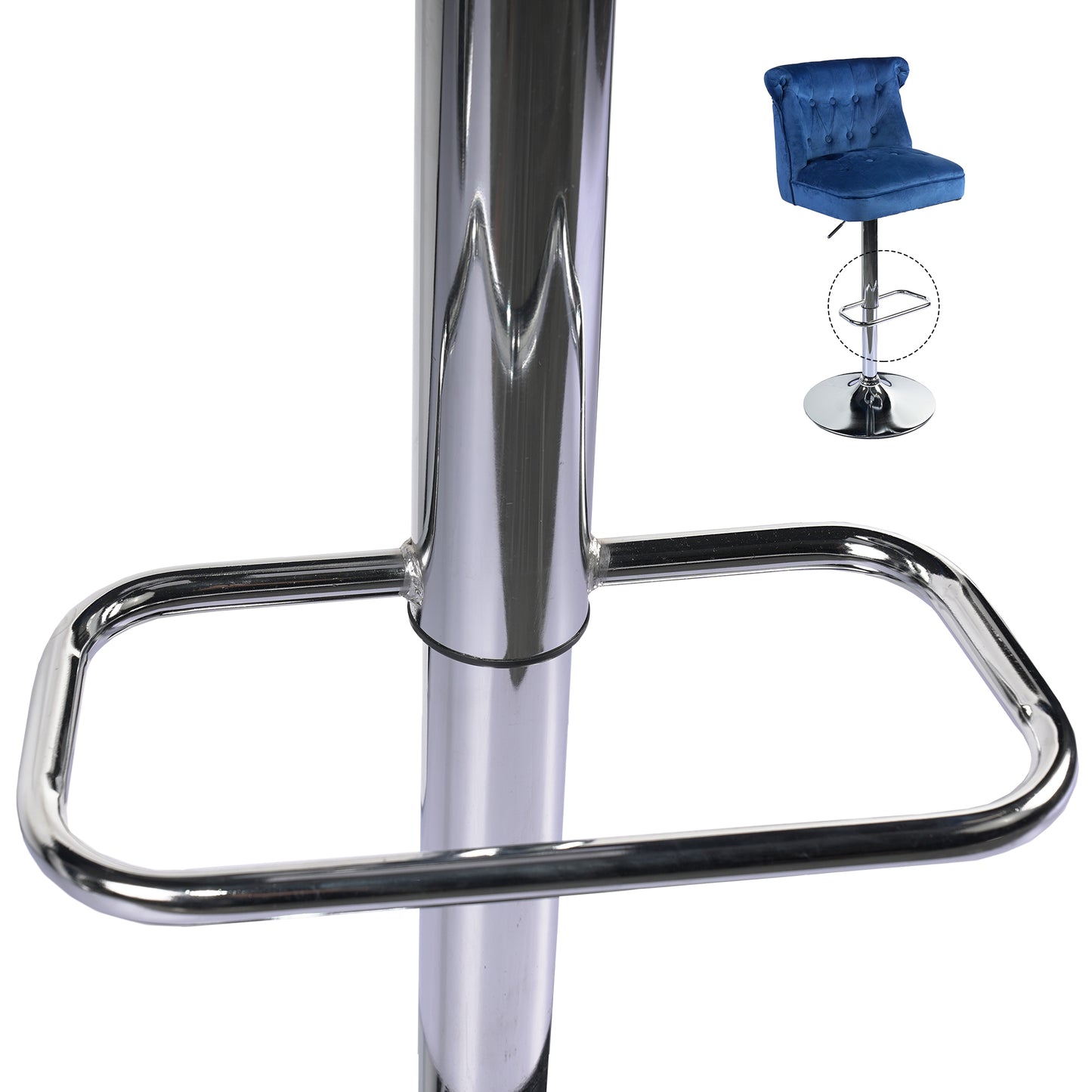 1st Choice Adjustable Upholstered Dining Home Bar Stool Velvet - Set of 2