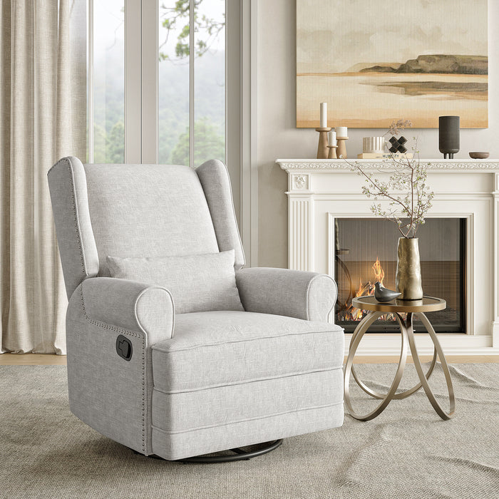 Storkcraft davenport upholstered shop swivel glider