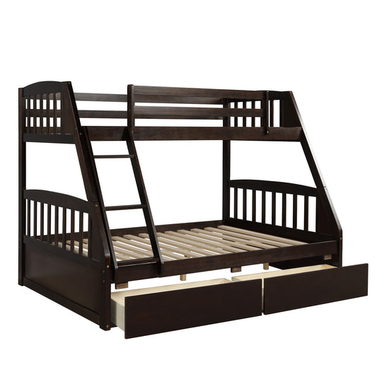 1st Choice Elevate Your Sleep with the Espresso Twin Storage Bunk Bed - Solid Pine