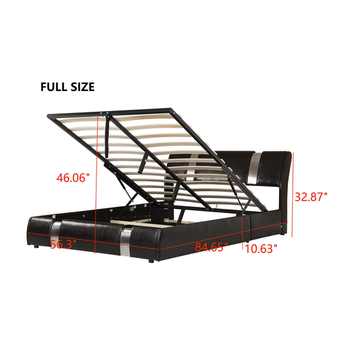1st Choice Full Size Lift Up Storage Bed Frame with Stainless Steel