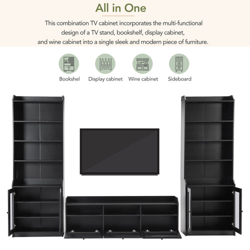 1st Choice Elegant Modern TV Console Table Wall Unit for TVs Up to 65"