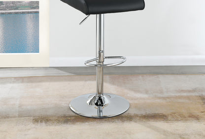 1st Choice Adjustable Barstool Gas lift Chair Black Tufted Chrome Base - Set of 2