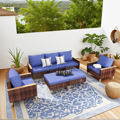 7 Pieces Patio Furniture Set,Wicker Patio dining set,outdoor furniture set,Removable washable cushions - perfect for patios, backyards, balconies, pools, gardens