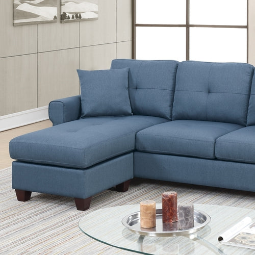 1st Choice Modern Comfortable and Stylish Sofa 2-Pcs Sectional in Blue