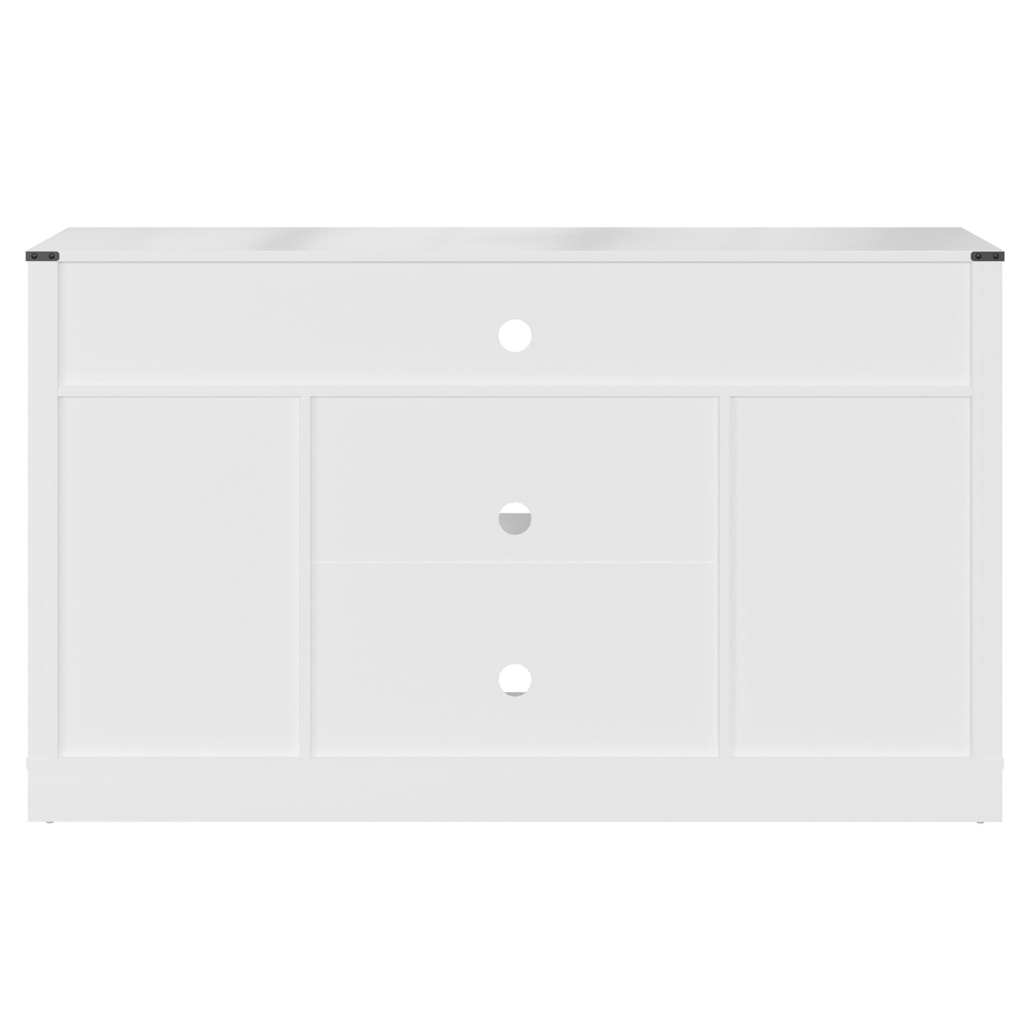 1st Choice 58" Farmhouse Double-Door Three-Layer TV Cabinet in White