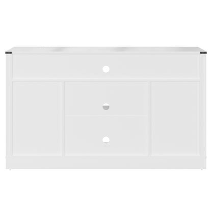 1st Choice 58" Farmhouse Double-Door Three-Layer TV Cabinet in White