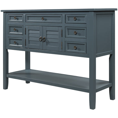 1st Choice U_STYLE 44.5" Modern Console Table Sofa Table in Blue
