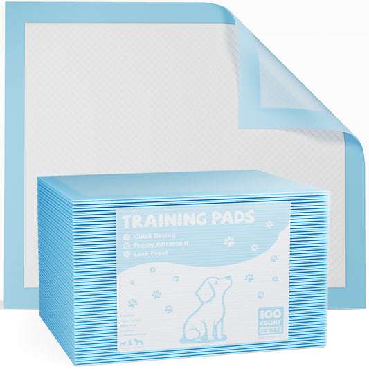 Disposable Dog Training Pads,22'x22' Ultra Absorbent Leak-Proof Quick-Drying Pet Pee Pads for Small to Large Dogs and Puppies Indoor Use, 100 Count