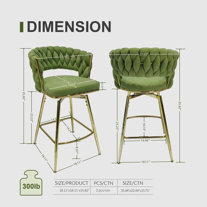 1st Choice Luxurious Linen 360 Swivel Upholstered Bar Stools