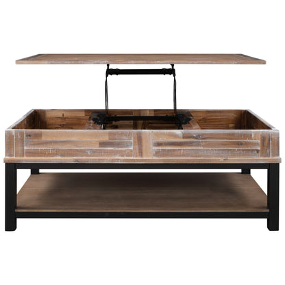 1st Choice U-style Lift Top Coffee Table with Inner Storage  Space and Shelf