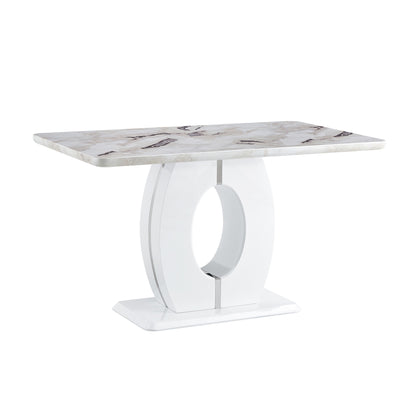 1st Choice Sleek White Marble-Effect Table