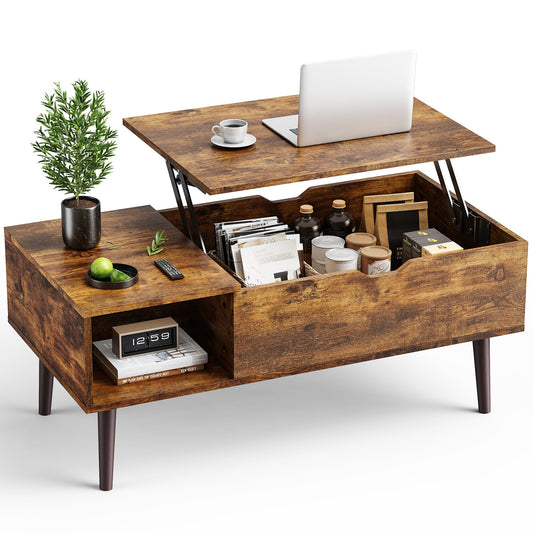 1st Choice Transform Your Living Space with Our Rustic Brown Convertible Coffee Table