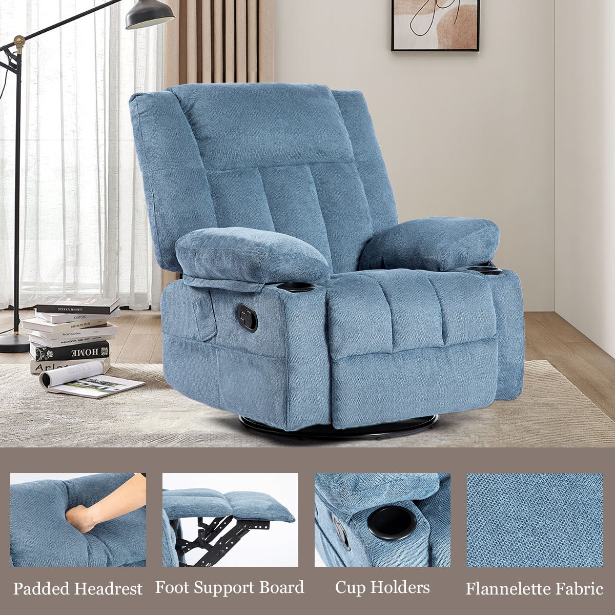 1st Choice Durable and Functional Massage Recliner with 360 Degree Swivel