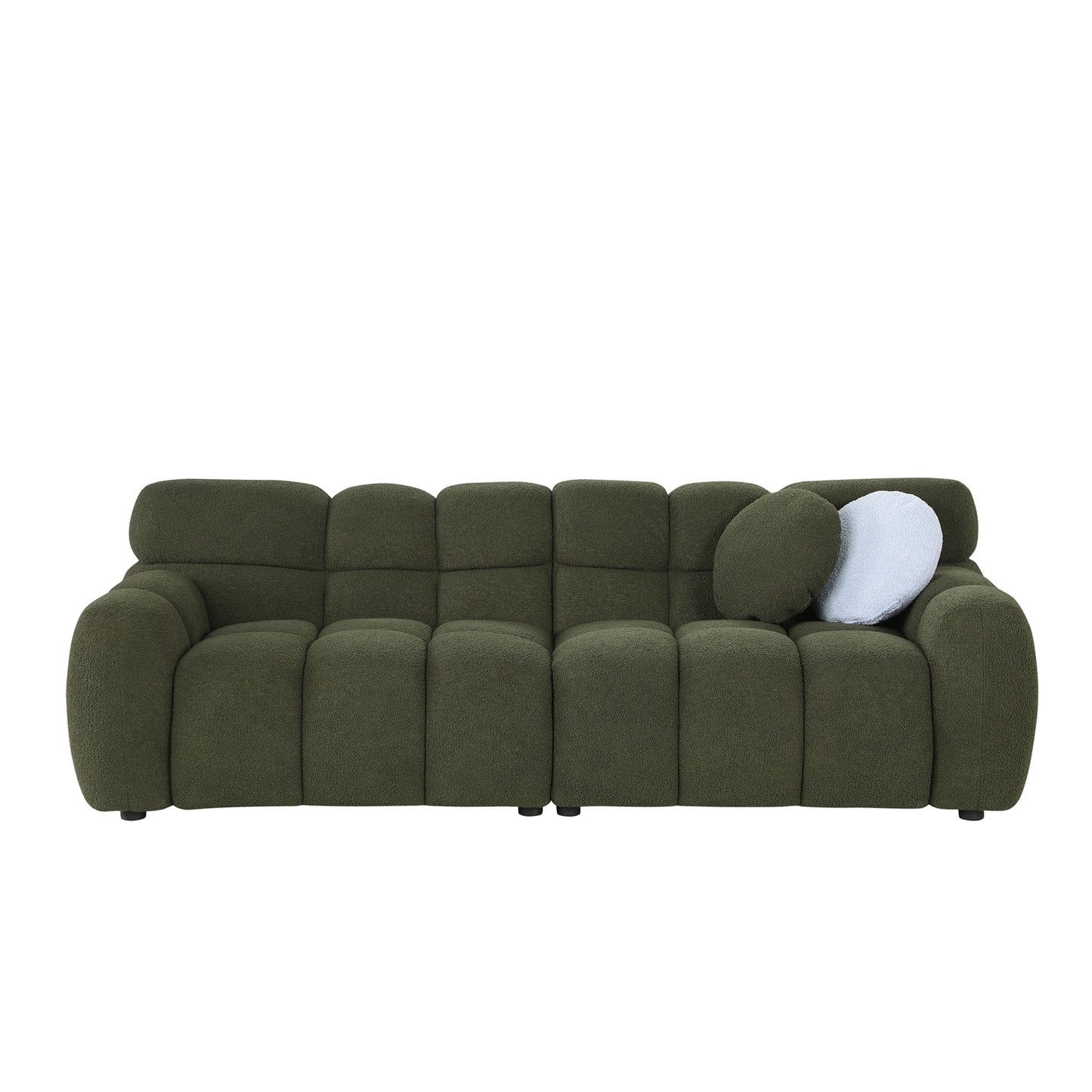 1st Choice Versatile Olive Green Boucle Sofa