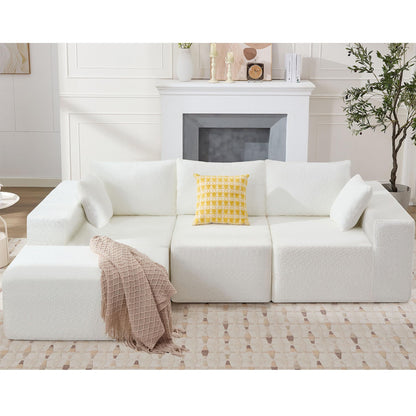 103' Modular Sectional Sofa, L Shaped Cloud Sectional Couch with Deep Seats, Modern Boneless Couch with Chaise, No Assembly Foam Couches, Upholstered Couches for Living Room & Bedroom & Game Room