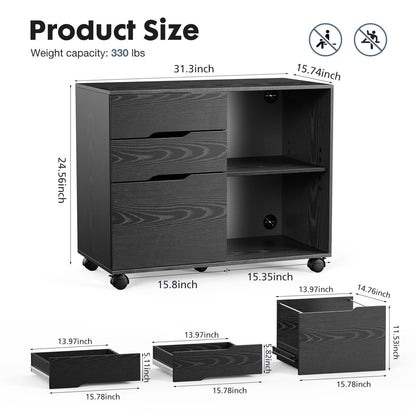 1st Choice Black Wood Filing Cabinet: Style Meets Functionality