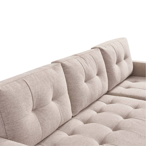 1st Choice 87" Wide Modern Convertible Sectional Sofa & Chaise in Beige