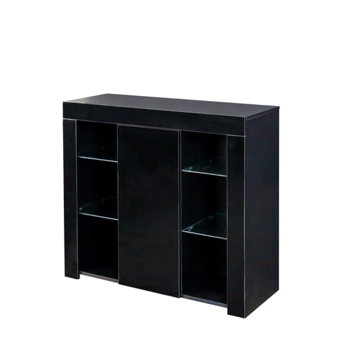 1st Choice Kitchen Sideboard Cupboard with LED Light in Black