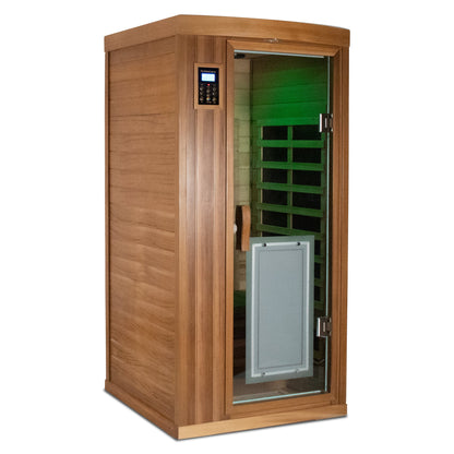 1 Person Far Infrared Indoor Sauna – Low EMF Red Cedar Home Sauna with Bluetooth - 1st Choice Furniture Direct