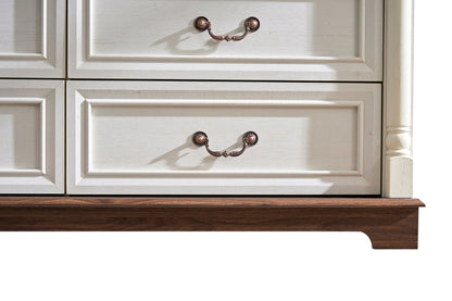 10 Drawer Dresser Chest for Bedroom with Wooden Base and Riser Trim, Wooden Rustic Rustic Chest of Drawers, Storage Dresser for Bedroom, Living Room - 1st Choice Furniture Direct